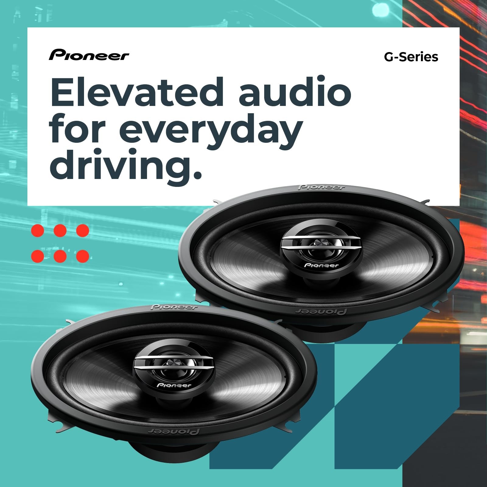 G-Series TS-G4620S 4” x 6” 2-Way Speakers (Pair) – 210W Max, Balanced Sound +…
