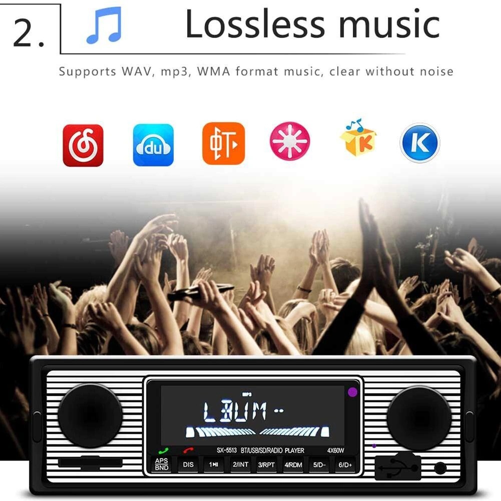 Car MP3 Player Stereo 4-Channel Digital bluetooth USB/SD/FM/WMA/WAV Accessories