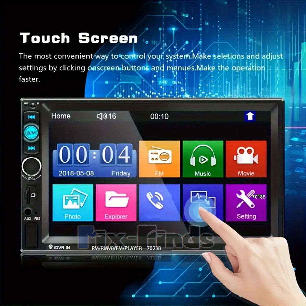 Android 10 Radio Estereo De Pantalla Para Coche Carro GPS Tactil 2 Din Bluetooth