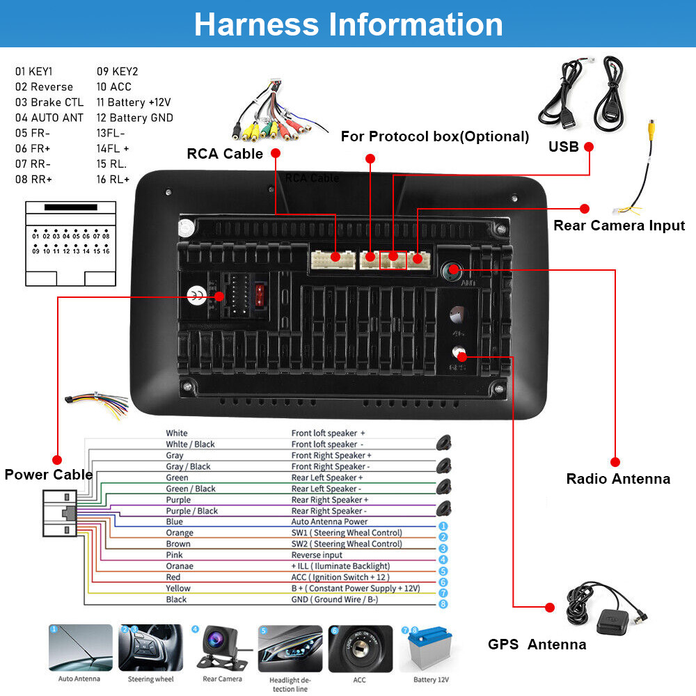 Double 2DIN Rotatable 10.1” Android 13 Touch Screen Car Stereo Radio GPS Wifi