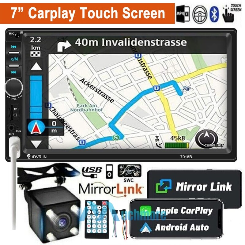 7″ Car Stereo Radio Double Din Carplay Android 15 GPS WiFi Touch Screen FM + Cam