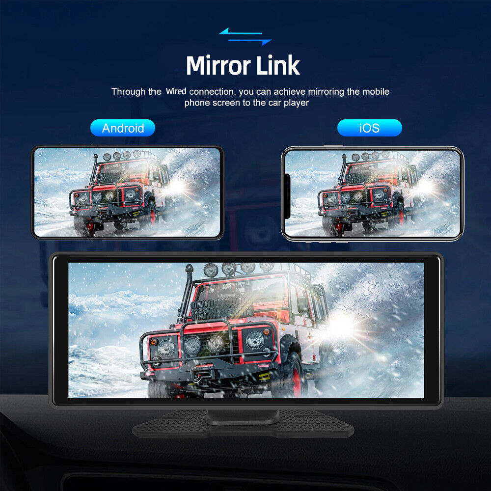 10.26inch HD Touch Screen Car Portable Wireless Apple CarPlay Android Auto Radio