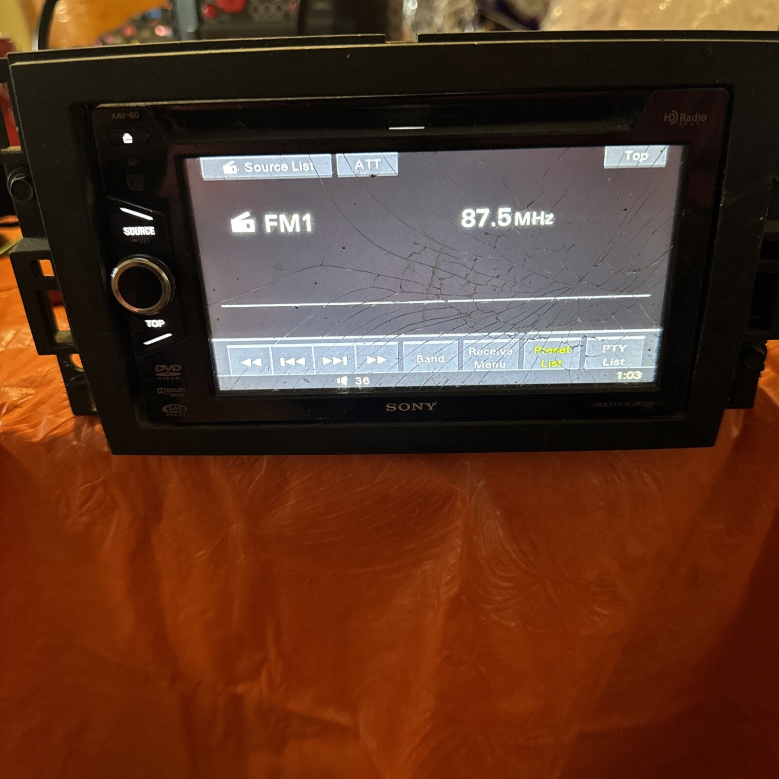Sony XAV-60 Untested Head Unit As Pictured