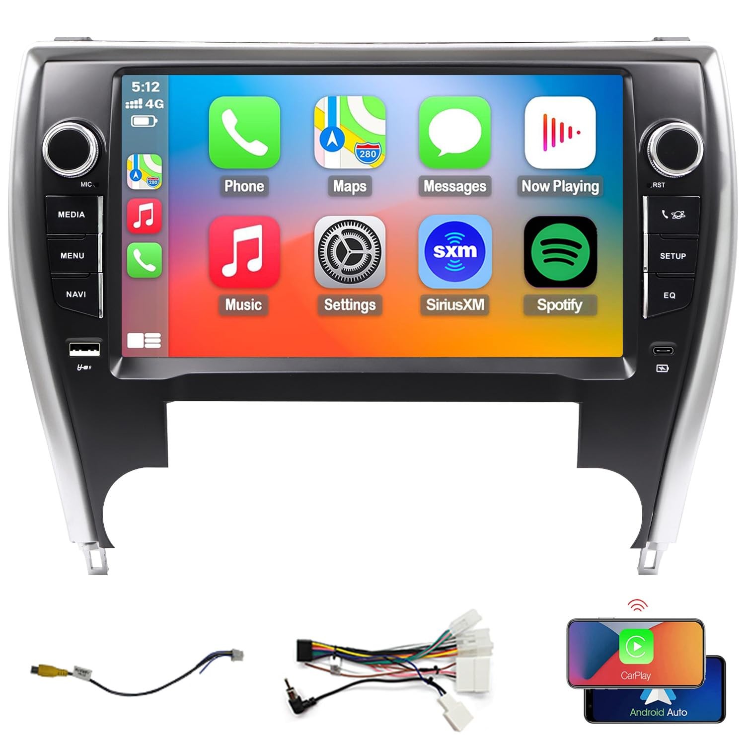 10″ Touchscreen Wireless Carplay Android Auto Stereo for 2015-2017 Toyota Camry