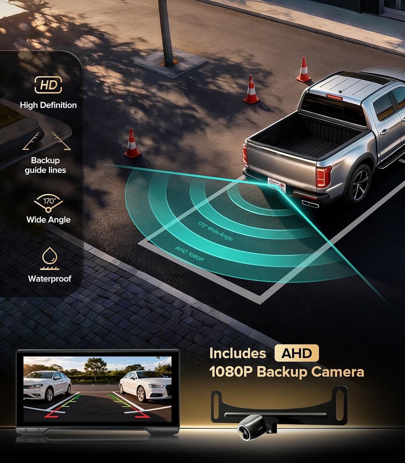 10.33″ QLED Radio for Ford F150/F250/F350, 4+64GB, Read for Compatible Years