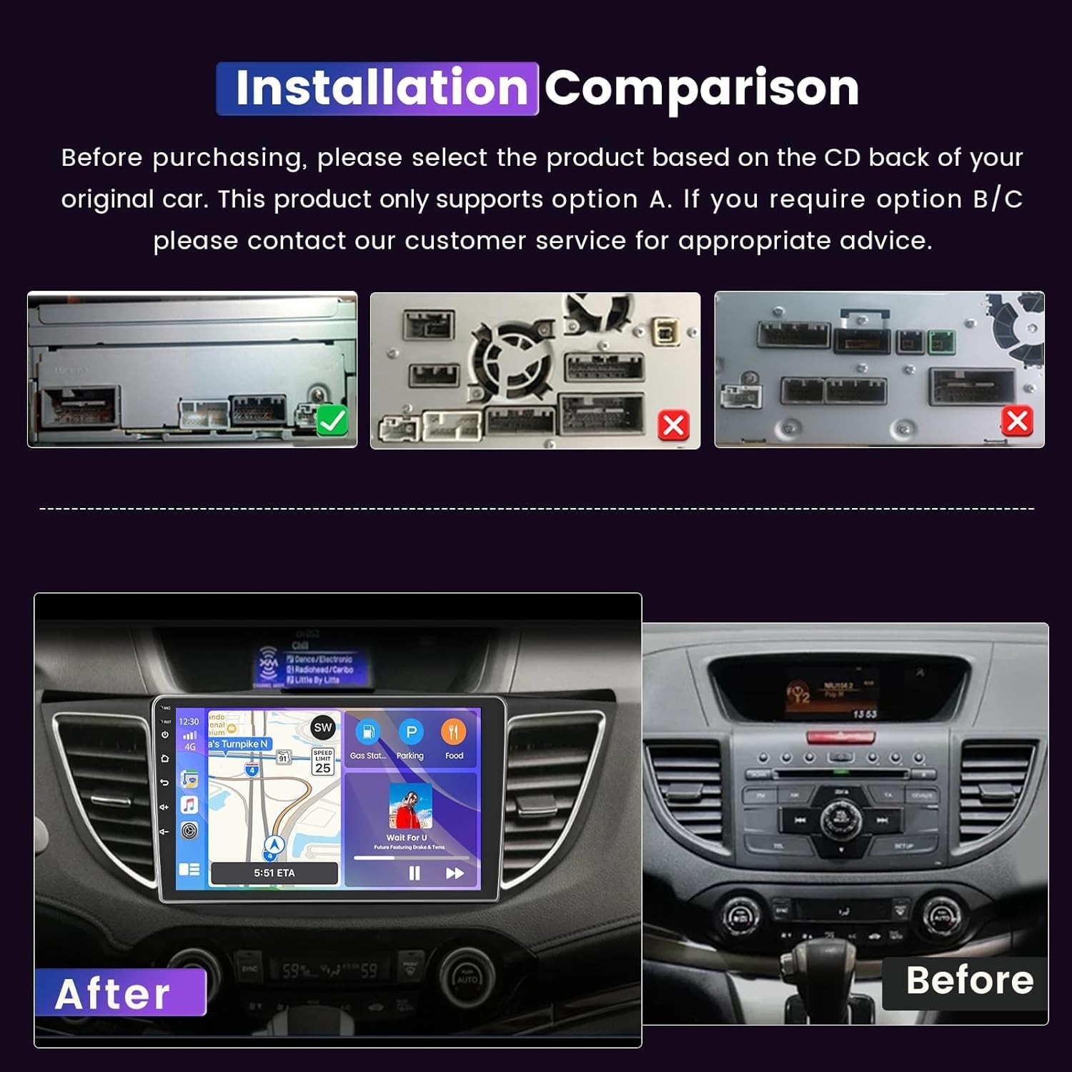9″ 8Core 4+64G Android Auto Carplay Stereo for Honda CRV 2012-2016