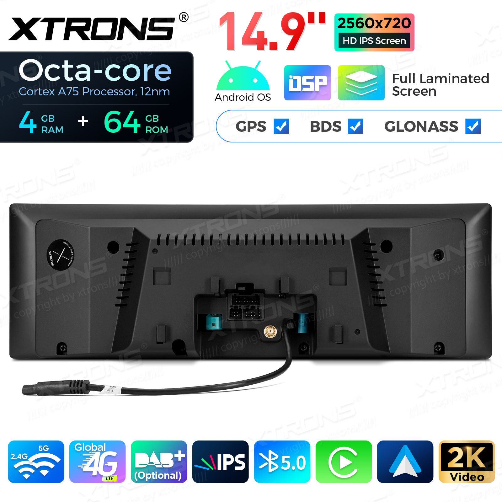 Android 14 Stereo for BMW X5 E70 X6 E71 14.9 inch Screen Wireless CarPlay 4G 64G