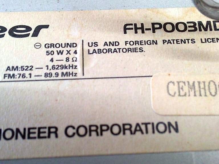 Pioneer carrozzeria FH-P003MD Car Stereo Receiver Tested Working MD Japan JDM