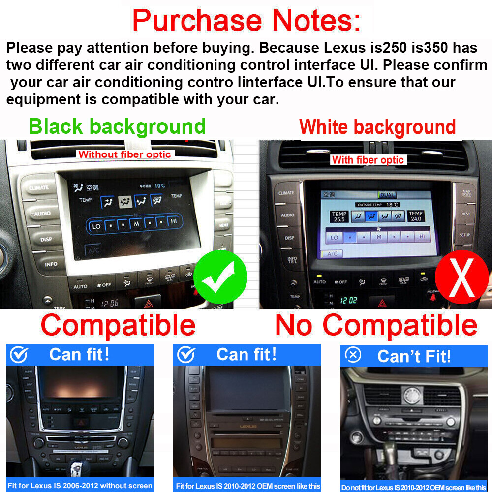 Carplay Android13 Screen Car Stereo Radio for Lexus IS250 IS300 IS350 2006-2012