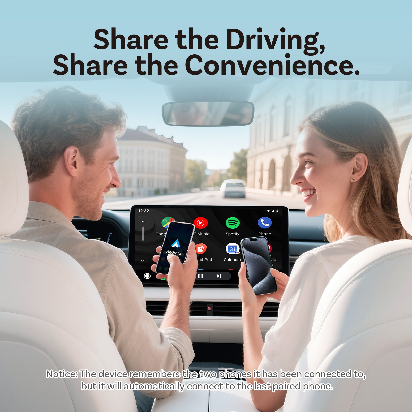 Ottocast Mini Wireless CarPlay & Android Auto Adapter Fast Auto-Reconnect Sliver