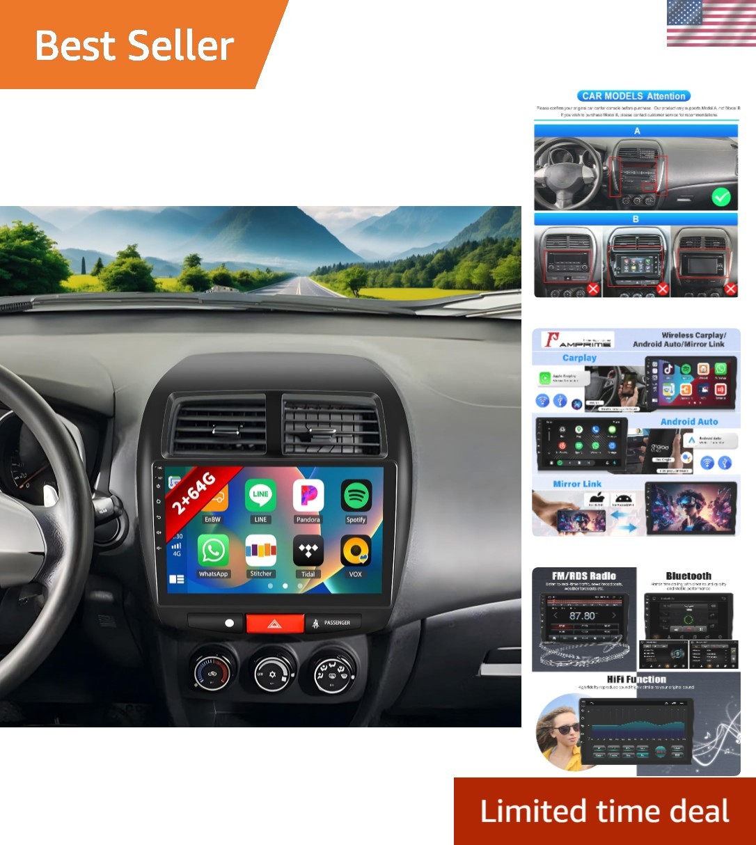 2+64G] Android 13 Car Stereo for Mitsubishi Outlander Sport 2011-2017/ASX 201…