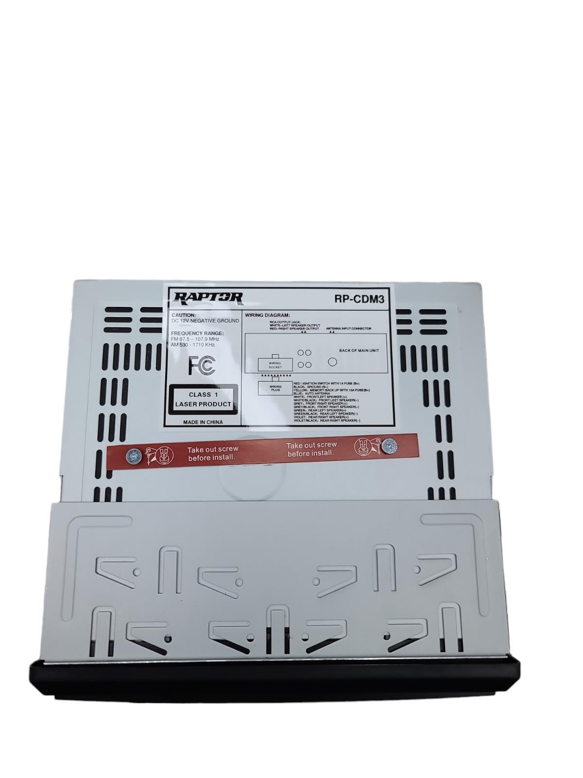 RAPTOR RP-CDM3 HIGH POWER. AM/FM STEREO CD PLAYER 200 WATTS