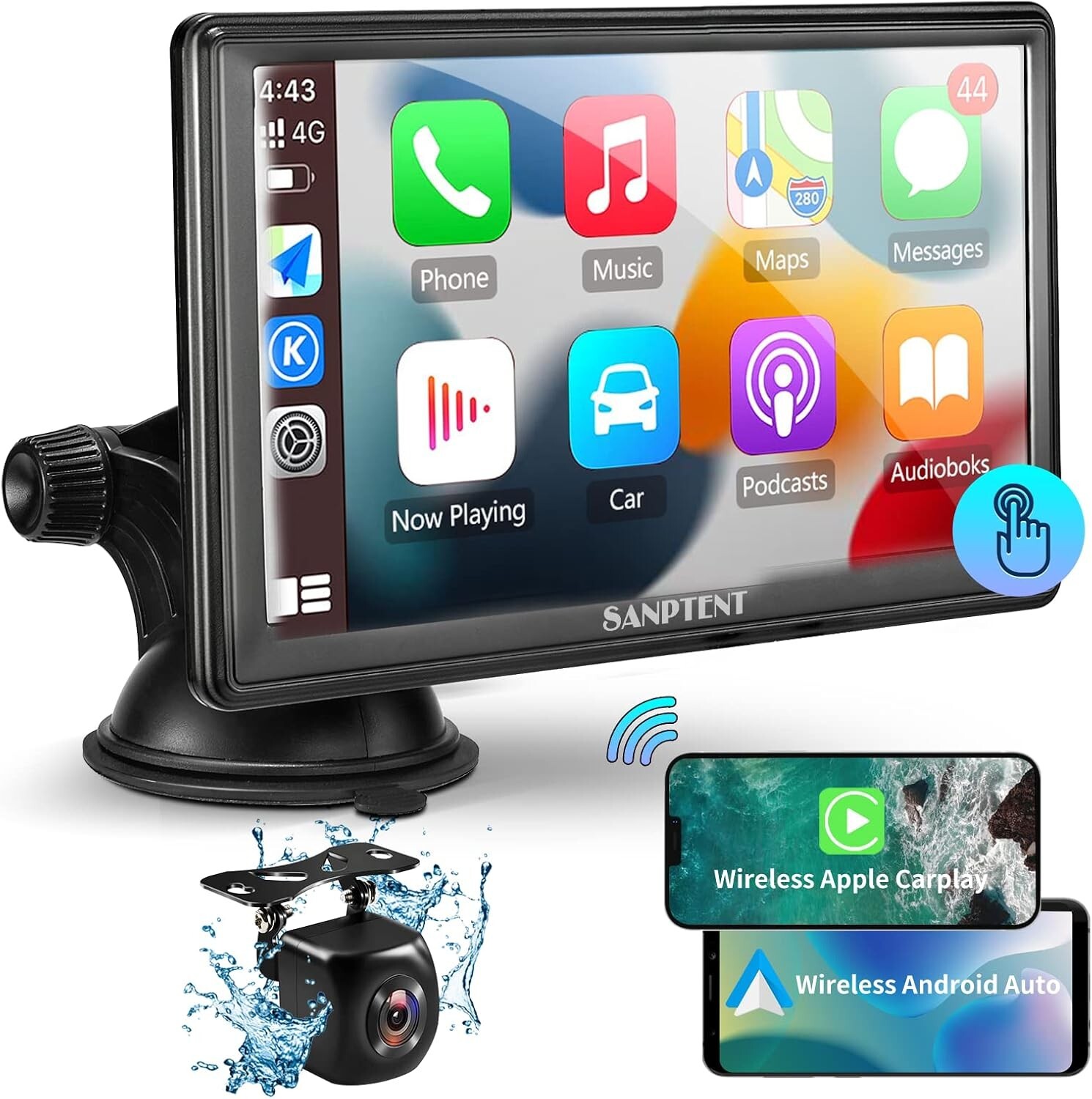Sanptent Portable Wireless Car Stereo 7″ USB/AUX Input Easy Installation