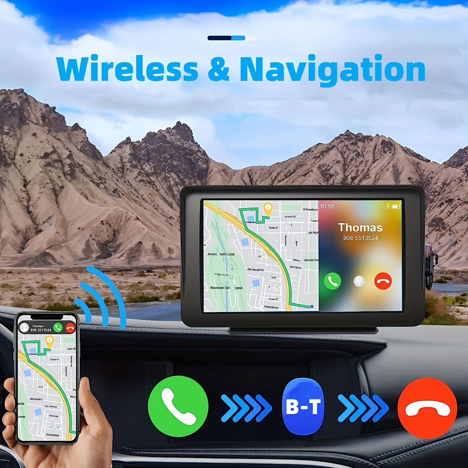 7"Car Mp5 Radio Player Video Portable Apple CarPlay Android Auto For BMW VW