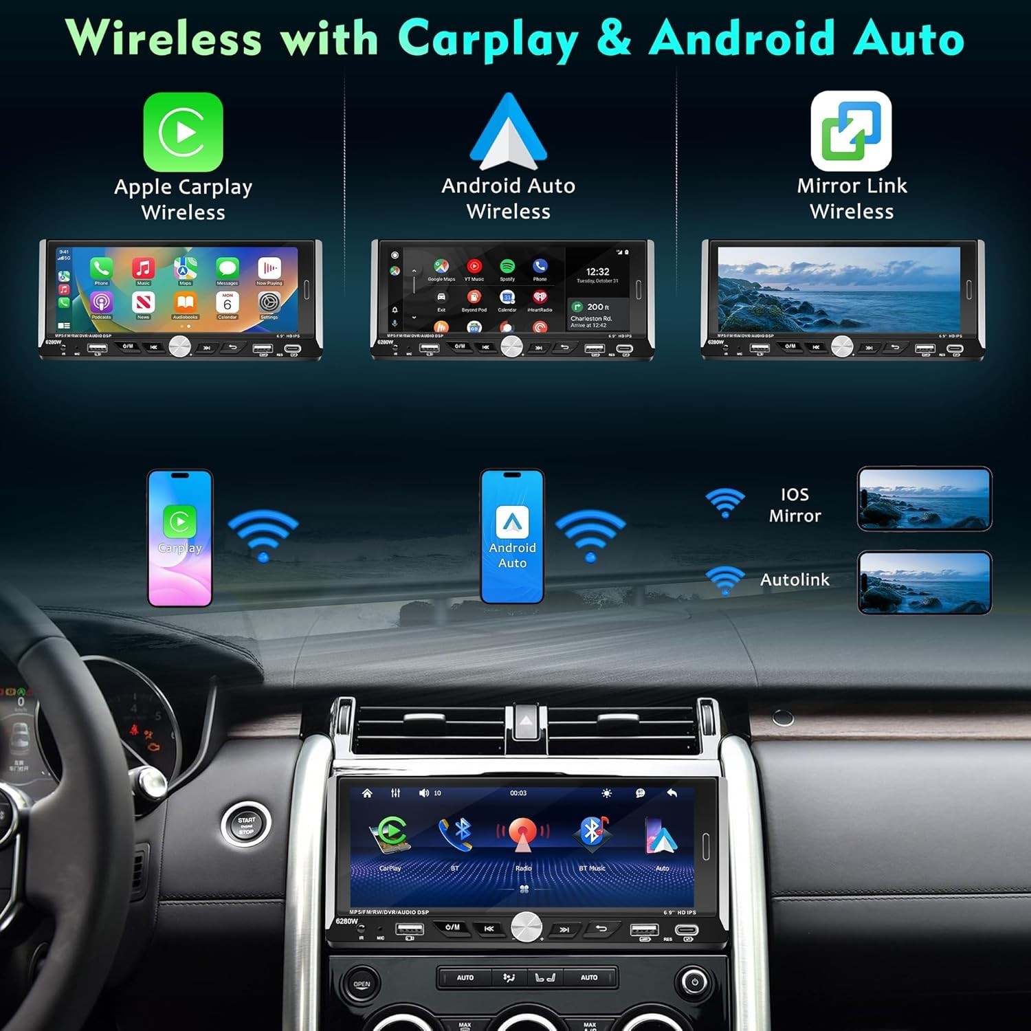 Easy Install Single Din Radio with Steering Control