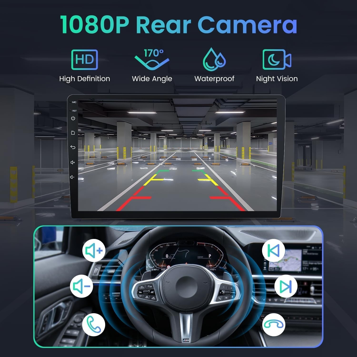 Carplay Radio For 2016-2022 Pilot GPS Navigation Android Auto Bluetooth