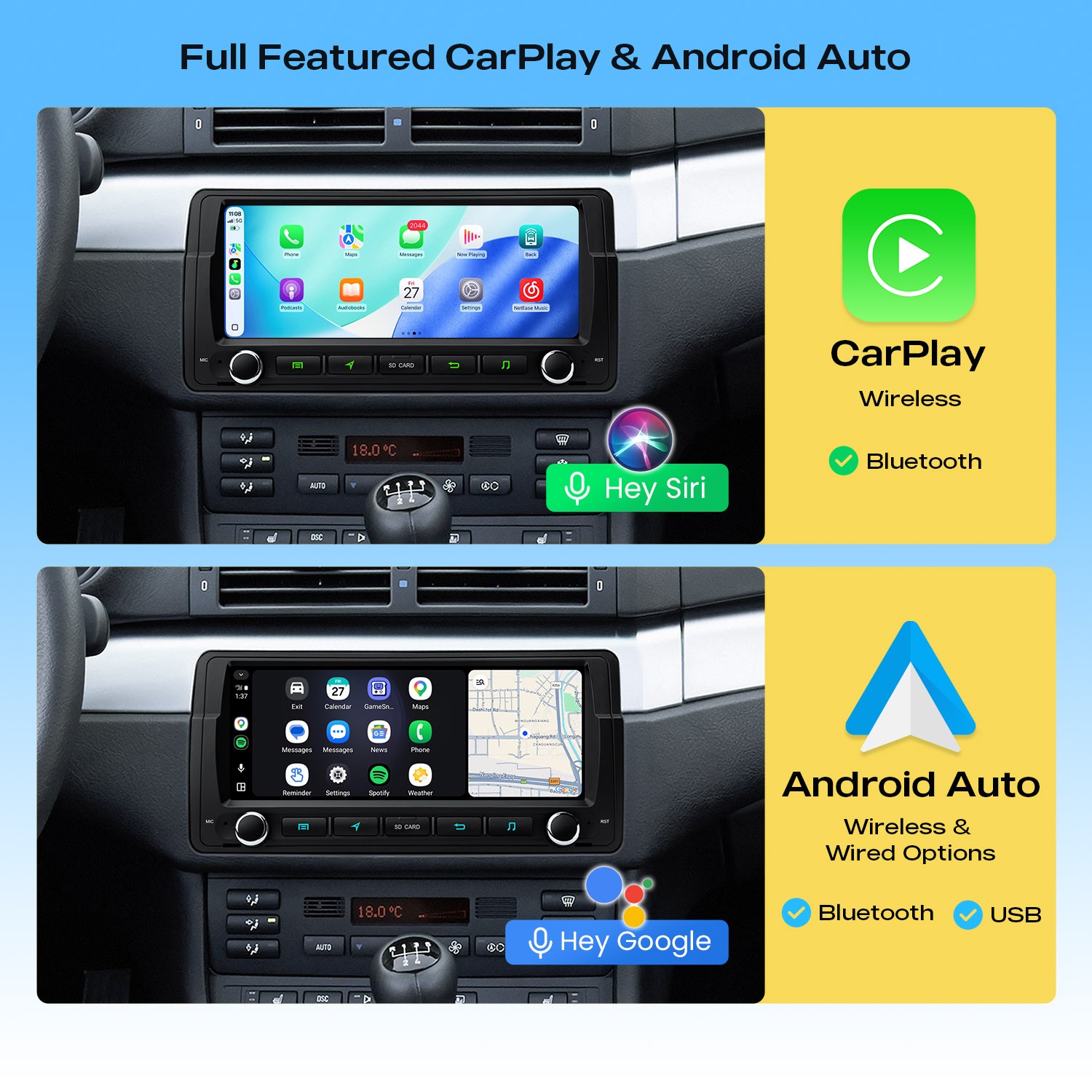 8.8 Inch Android 14 Car Radio AKM DSP for BMW 3 Series E46 CarPlay 4+64G Dual BT
