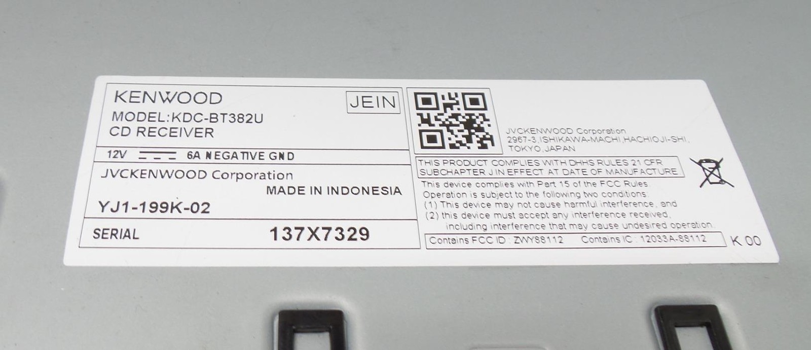 Kenwood KDC-BT382U CD Receiver – Free Shipping