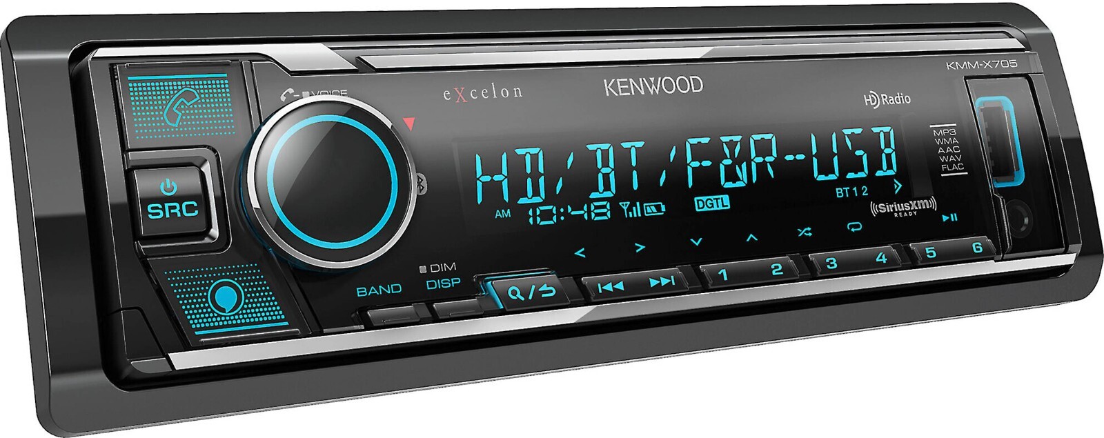 Kenwood KMM-X705 1-DIN Bluetooth Car Stereo Digital Media Receiver