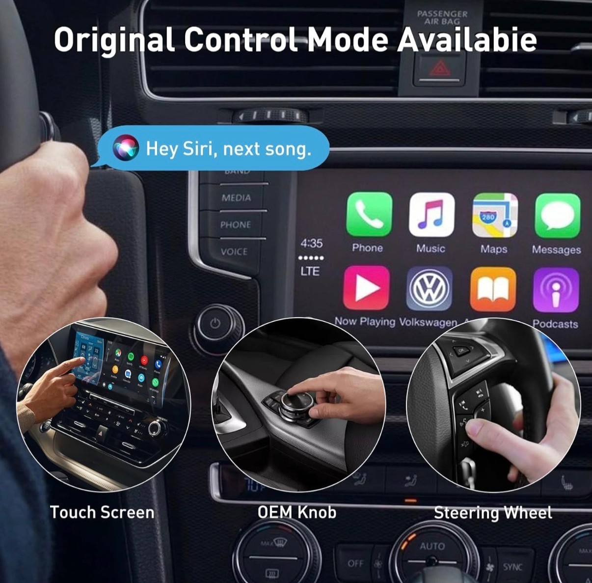 iGENJUN Wireless CarPlay Adapter USB/USB-C Plug & Play for iPhone & Android
