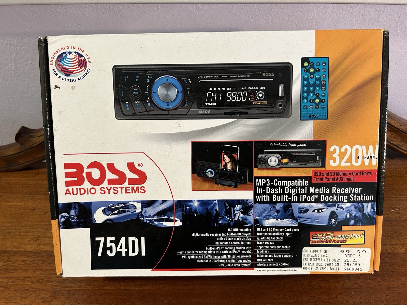 NEW – Boss 320watt 80x 4 Channel am / fm MP3 Player 754DI Factory Sealed
