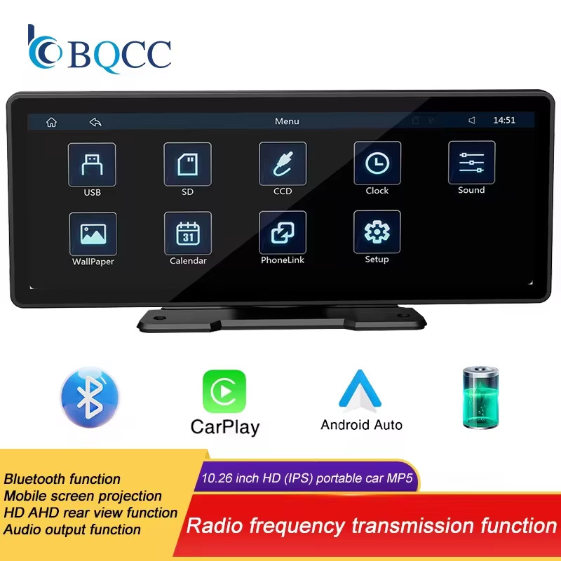 10.26″ Portable MP5 Multimedia Player with Wireless CarPlay and HD Rear Camera