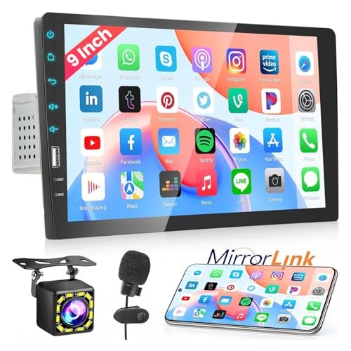 9 Inch Car Radio Single Din Car Stereo 1080P Touch Screen with Mirror Link