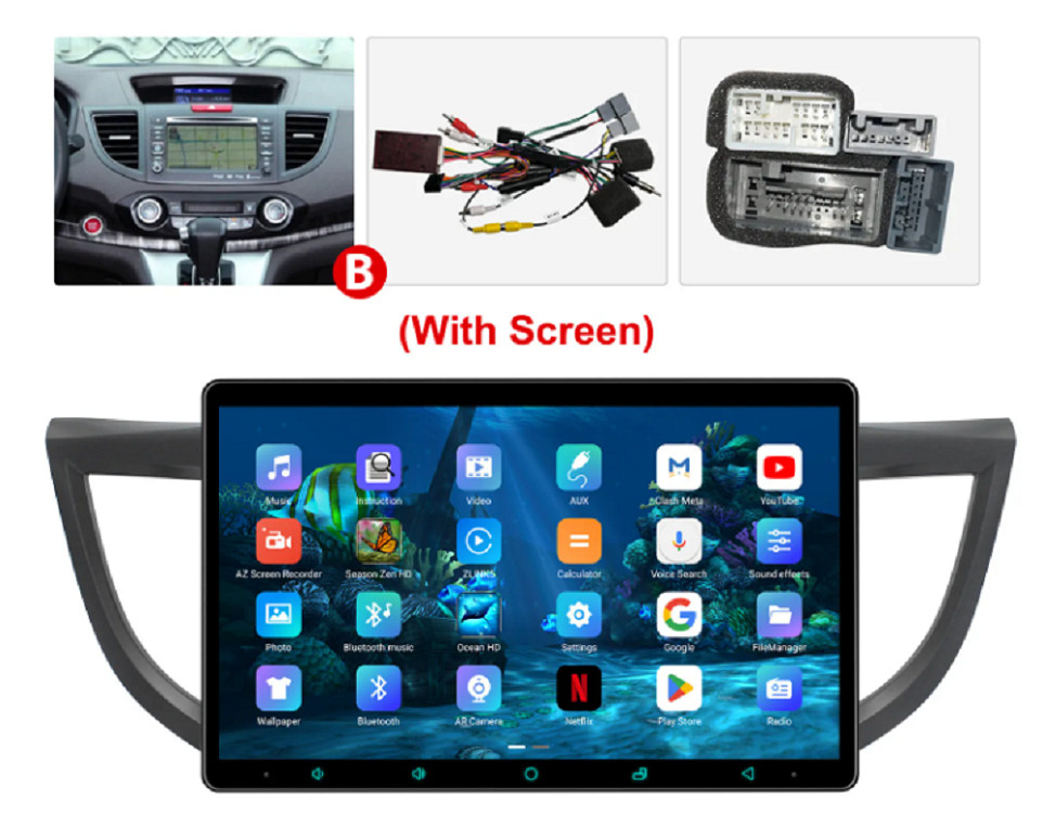 For Honda CRV 2012-2016 Car Radio Stereo GPS Navigation Android 13 WIFI BT Audio