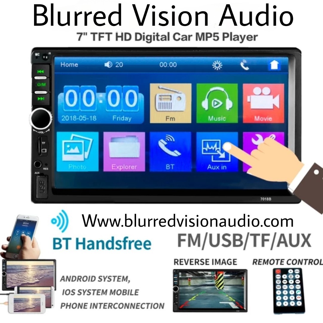Blurred Vision BV-7018B Double Din in-Dash Head Unit Bluetooth Mirrorlink New