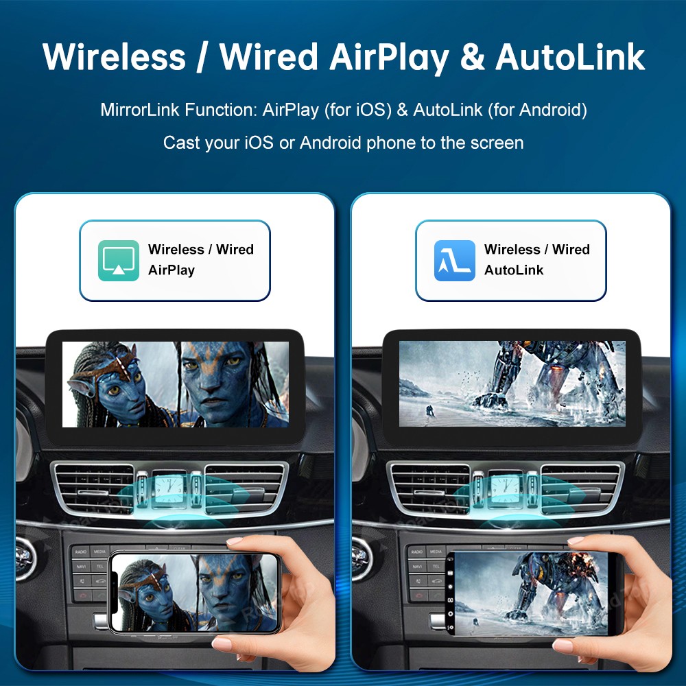 10.25′ Wireless CarPlay Touch Screen Stereo For Benz E W212 NTG4.0 Android Auto