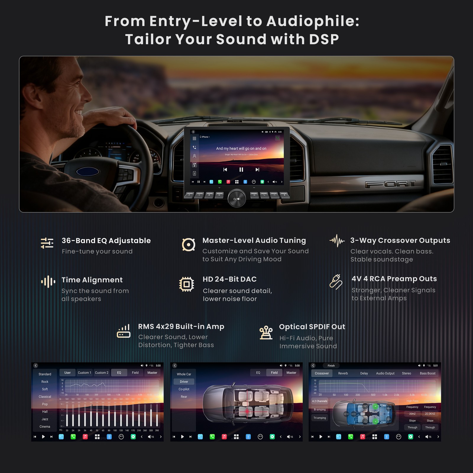 X10 10.1 inch Knob 1 & DIN Car Stereo Passenger Entertainment Screen, AI Vision