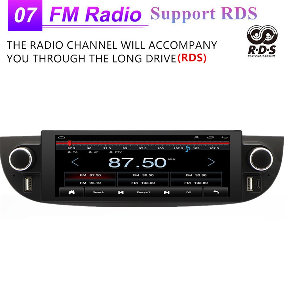 Car Radio Stereo Player GPS Navi Head Unit WIFI SWC Fit For Fiat 500 2007-2018