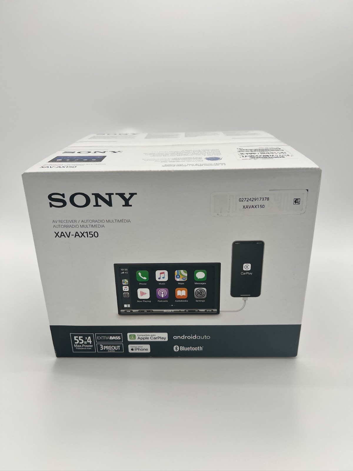 Sony XAV-AX150 Double DIN Media Receiver Apple CarPlay Android Auto Bluetooth