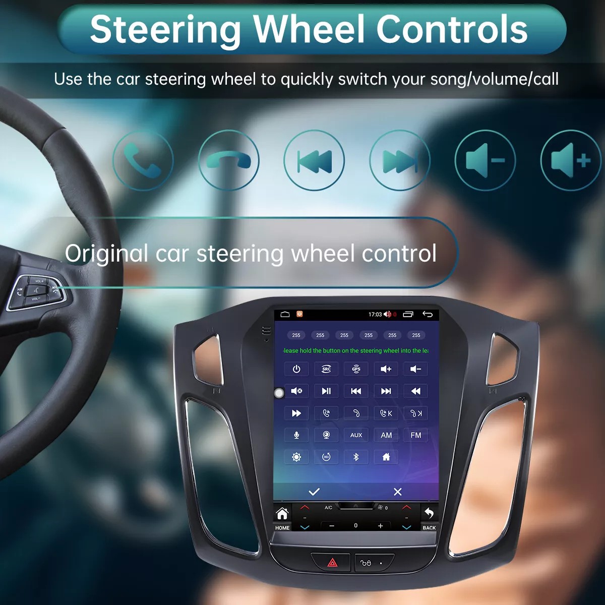For Ford Focus 2012-2018 32GB Car Apple Carplay Radio Stereo Android 13 GPS +Cam