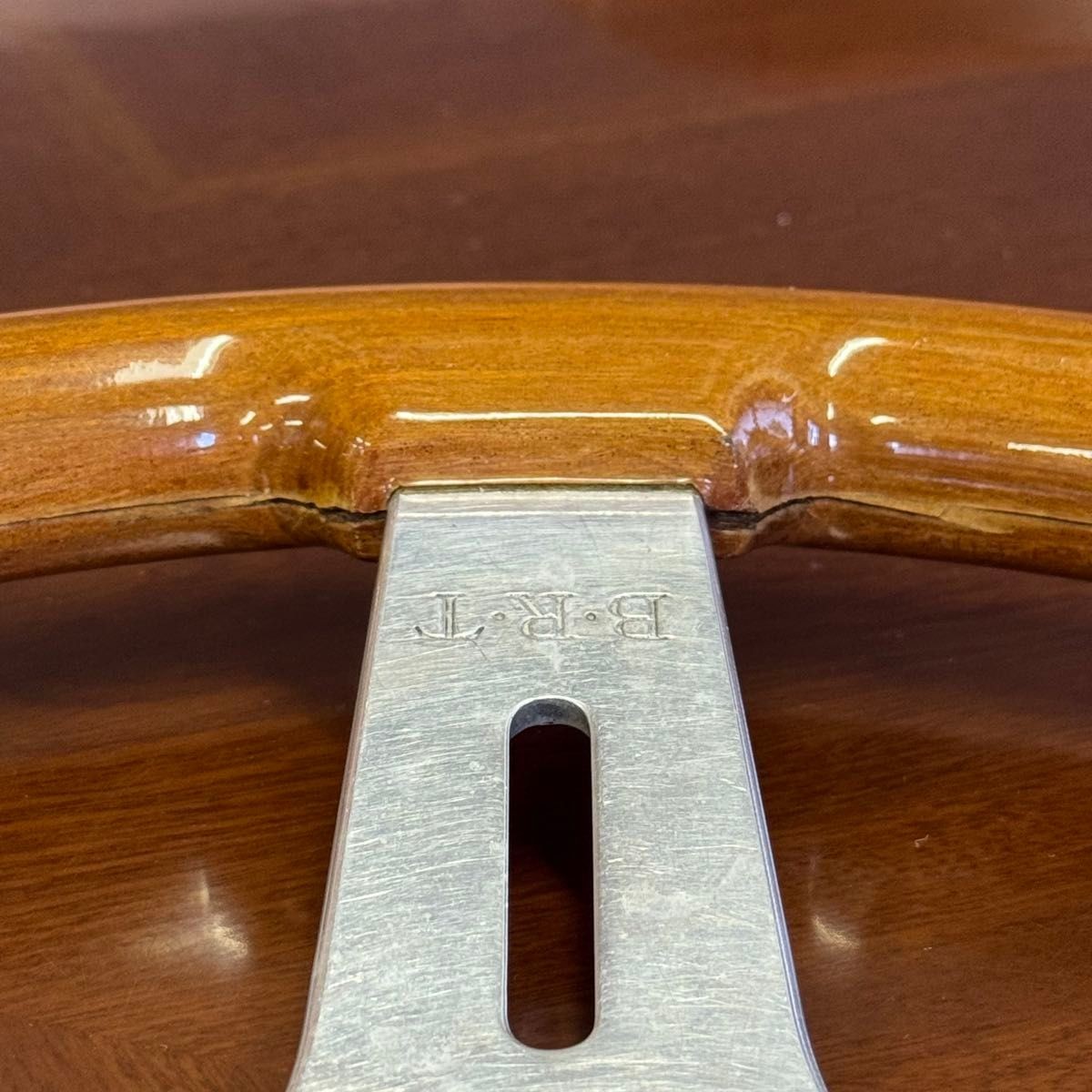 B.R.T BRT steering wheel wood at that time old car Italian made wood steering