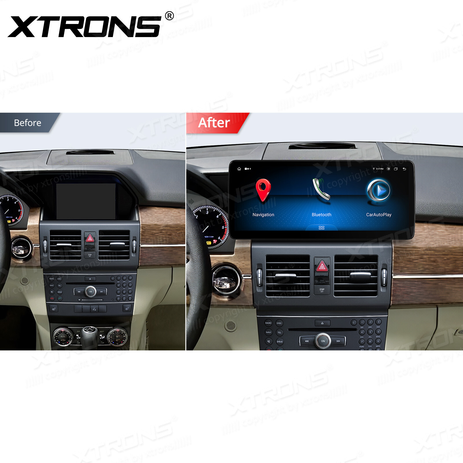12.3″ Android 13 8-Core Car Stereo GPS Retrofit For Benz GLK-Class X204 2008-12