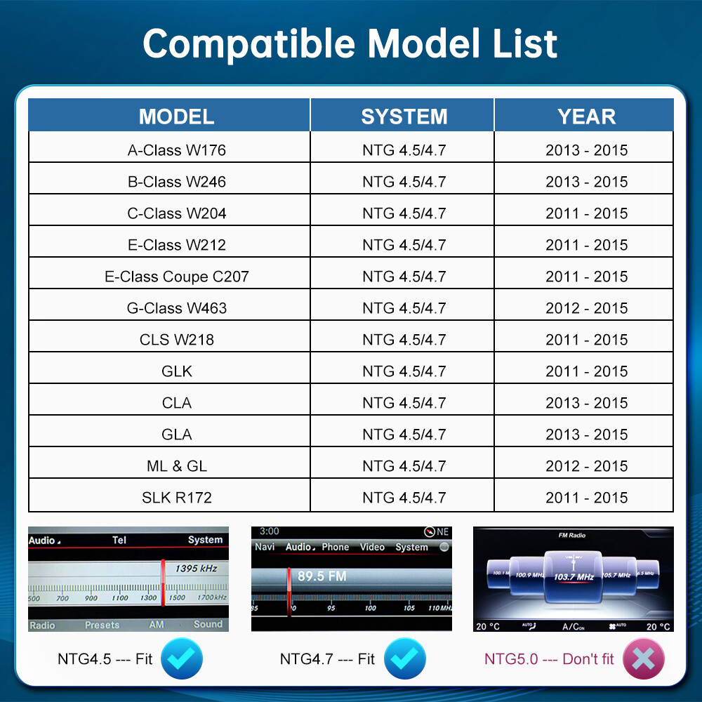 Wireless CarPlay Android Auto Interface for Mercedes Benz ML A B C E ALL NTG4.5