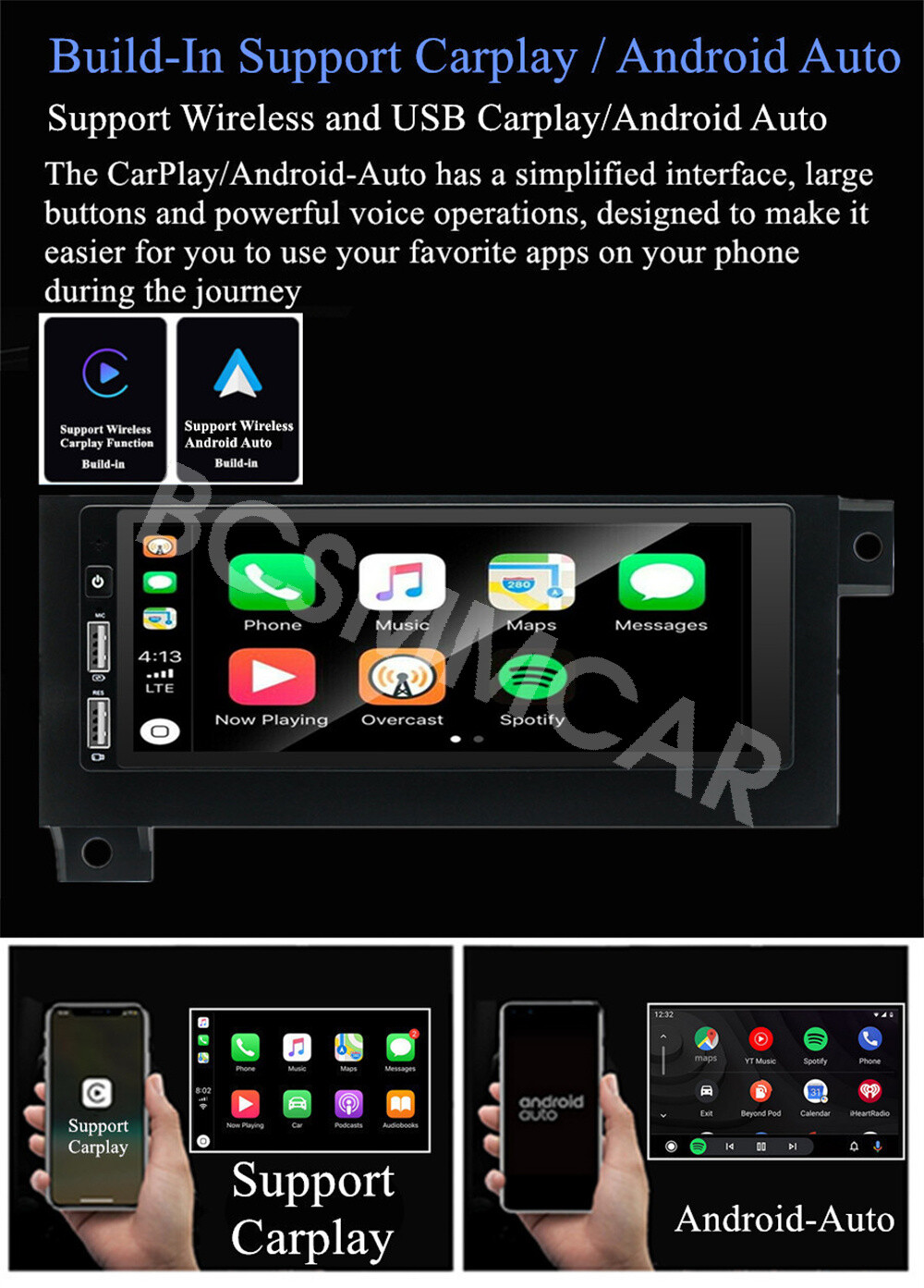 1 Din Car Radio Player Touch Screen BT W/Cam Fit For Plymouth Prowler 1997-2002