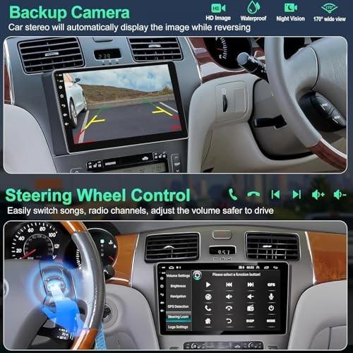 (8Core + 64GB) 9 Inch QLED Touch Screen Car Radio for For Lexus ES250 2001-2006