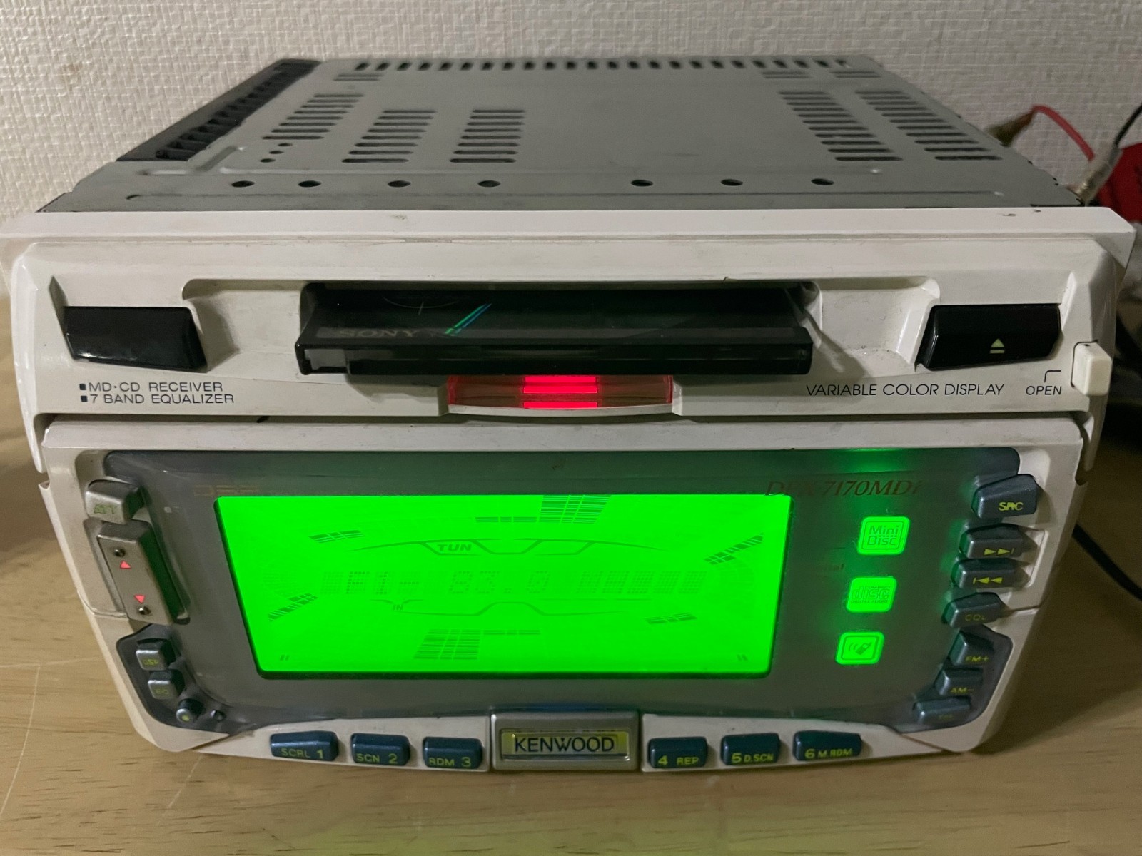 KENWOOD DPX-7170MDi 2DIN CD MD Player Bluetooth Tested Working White