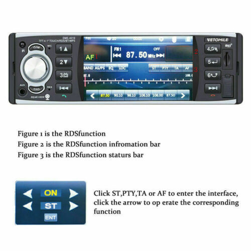 4” 1 Din Car Radio MP5 Player AM/FM/RDS AUX Bluetooth Stereo Mirror Link