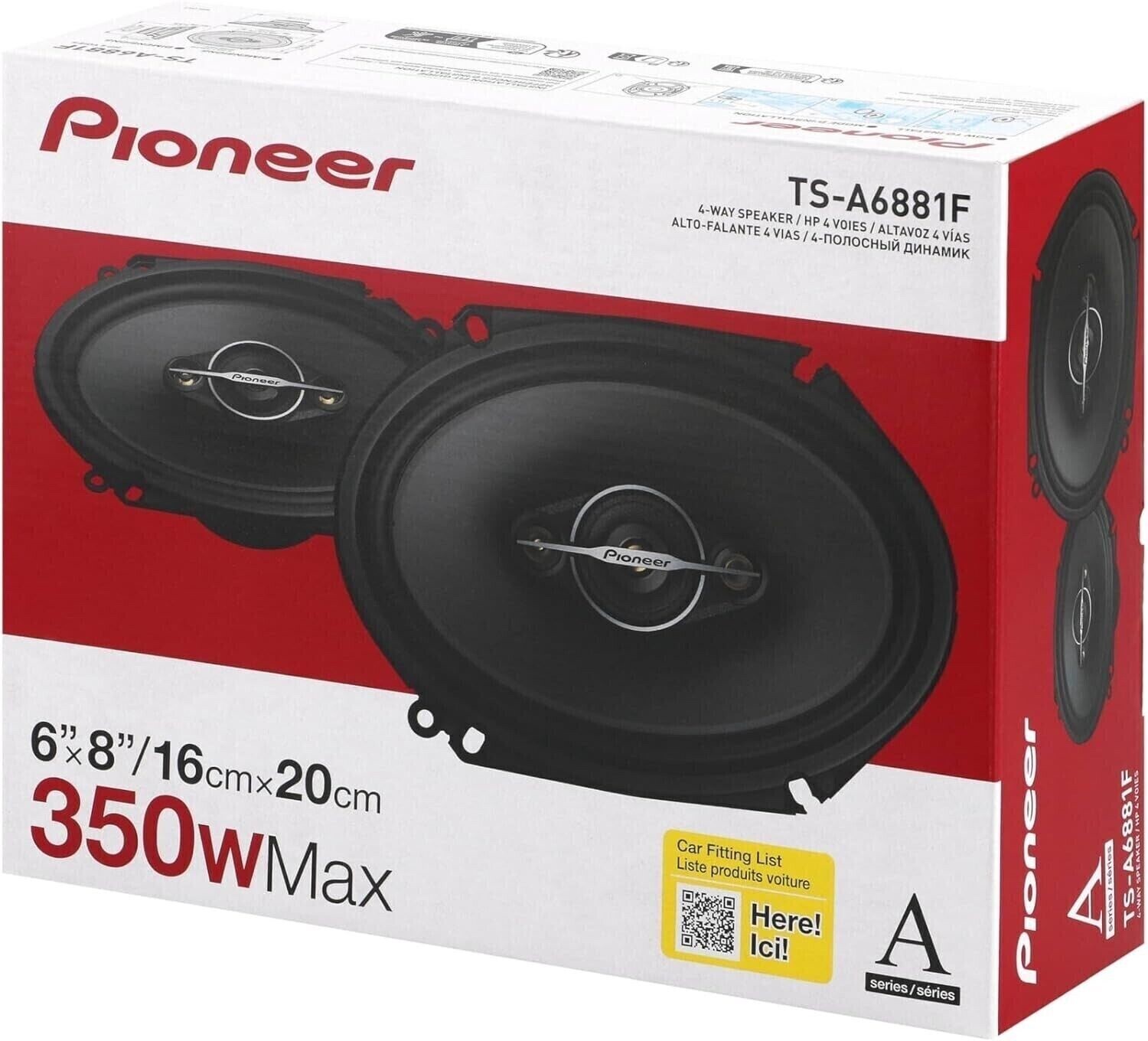 Pioneer Elite 6″x8″ 4-Way Coaxial Speakers 700W , Carbon/Mica IMPP Cone 350W EA