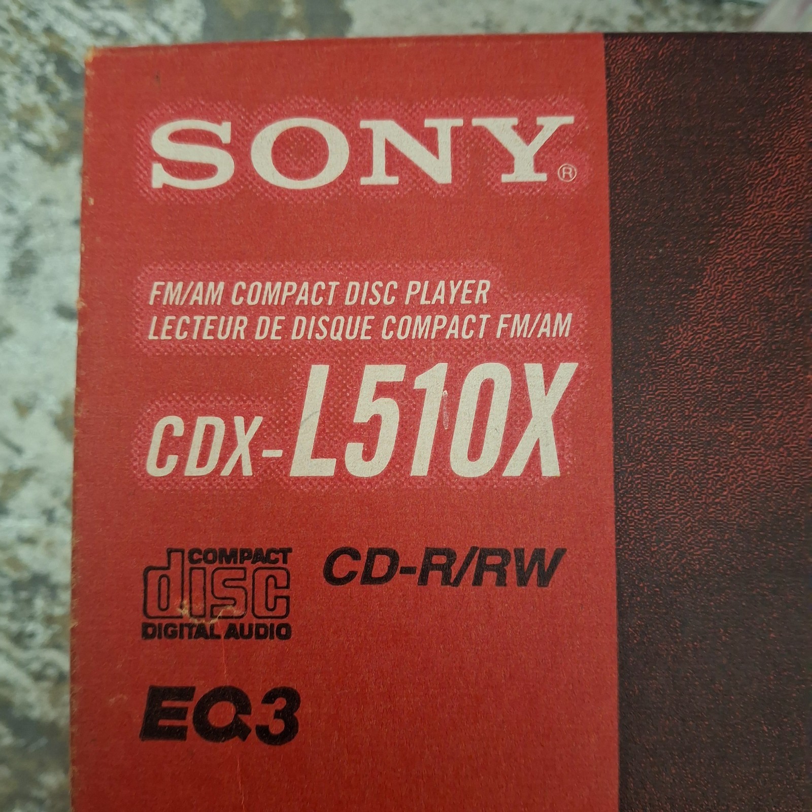 Sony Xplod In-Dash Car Stereo EMPTY BOX for CDX-L510X Radio CD Player w/ Manual