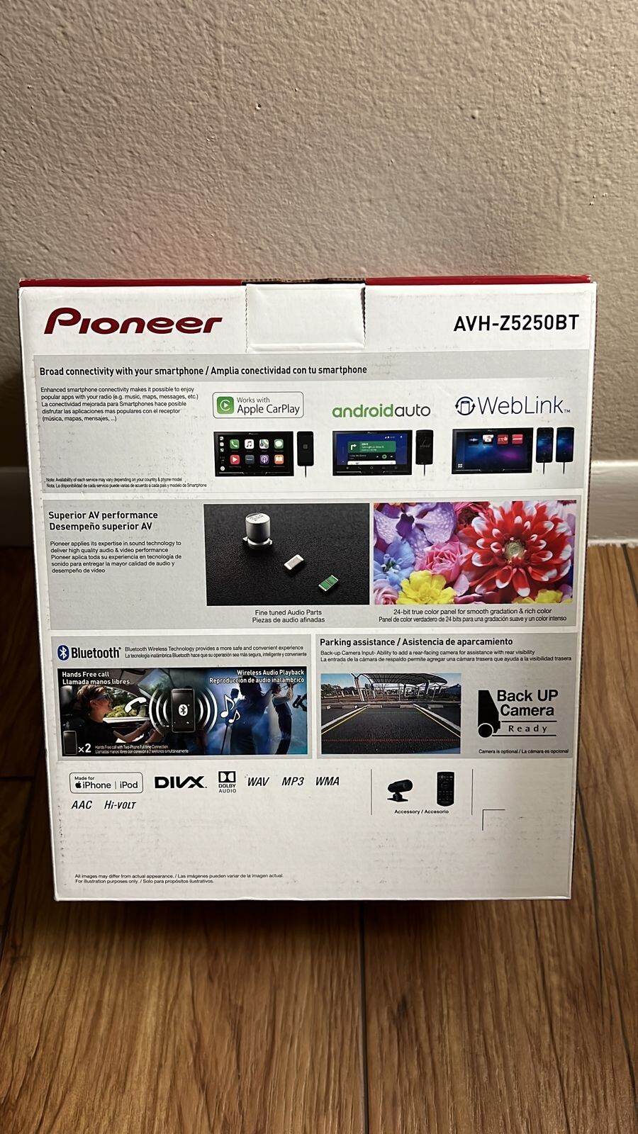 PIONEER AVH-Z5250BT in-Dash Double Din,DVD Multimedia AV Receiver / 6.8″ 