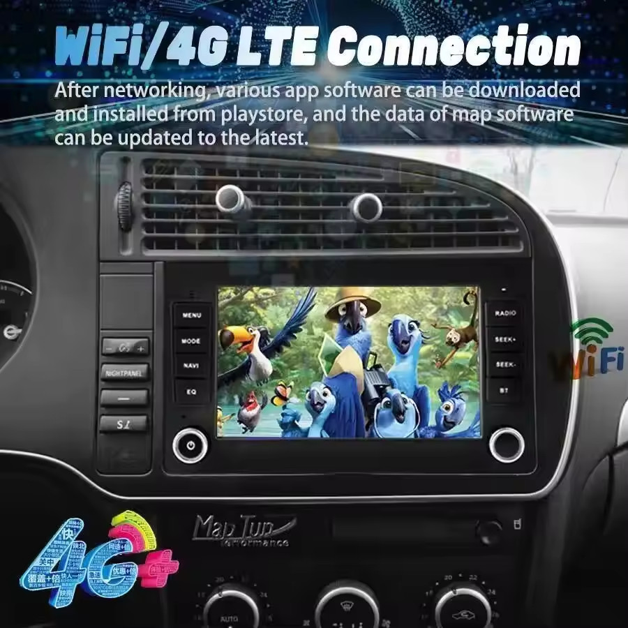 7″Android 15 Car Stereo Apple CarPlay GPS OEM Flush Fit For Saab 9-3 2007-2011
