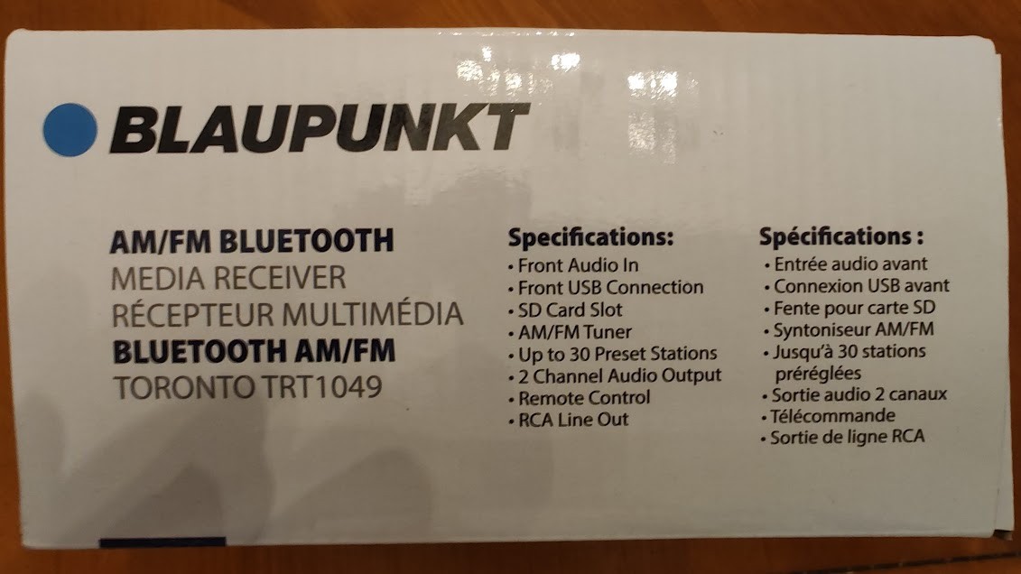 Blaupunkt Toronto TRT 1049 AM/FM Bluetooth Media Receiver Brand New in Box NICE!
