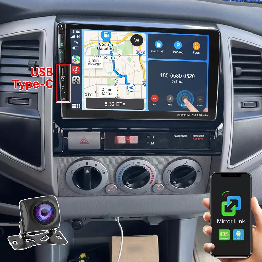 For TOYOTA TACOMA 2005-2013 CarPlay GPS Android Auto Car Stereo Radio SWC TypeC