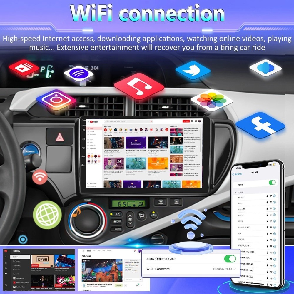 Android 15 Apple Carplay Car Stereo Radio For Toyota Prius C 2012-2014 GPS Navi