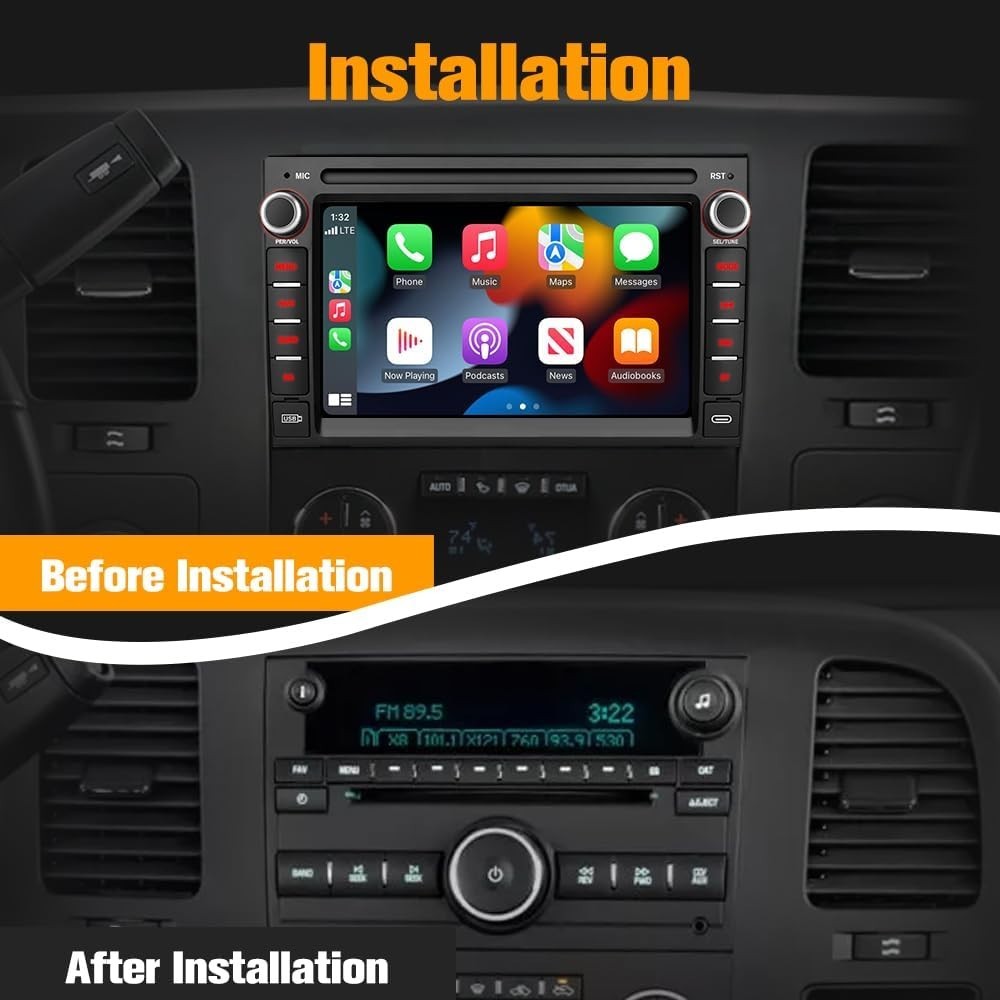 7″ 64G Android Auto Carplay for 2005-2014 Chevy Silverado GMC Sierra Yukon Buick