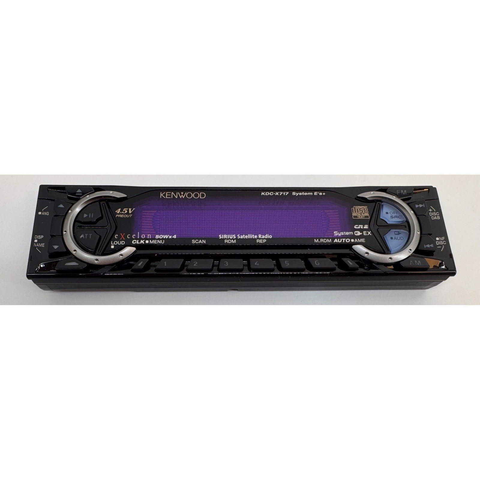 Kenwood eXcelon KDC-X717 Car Stereo Faceplate 50Wx4 4.5V Preout with Case